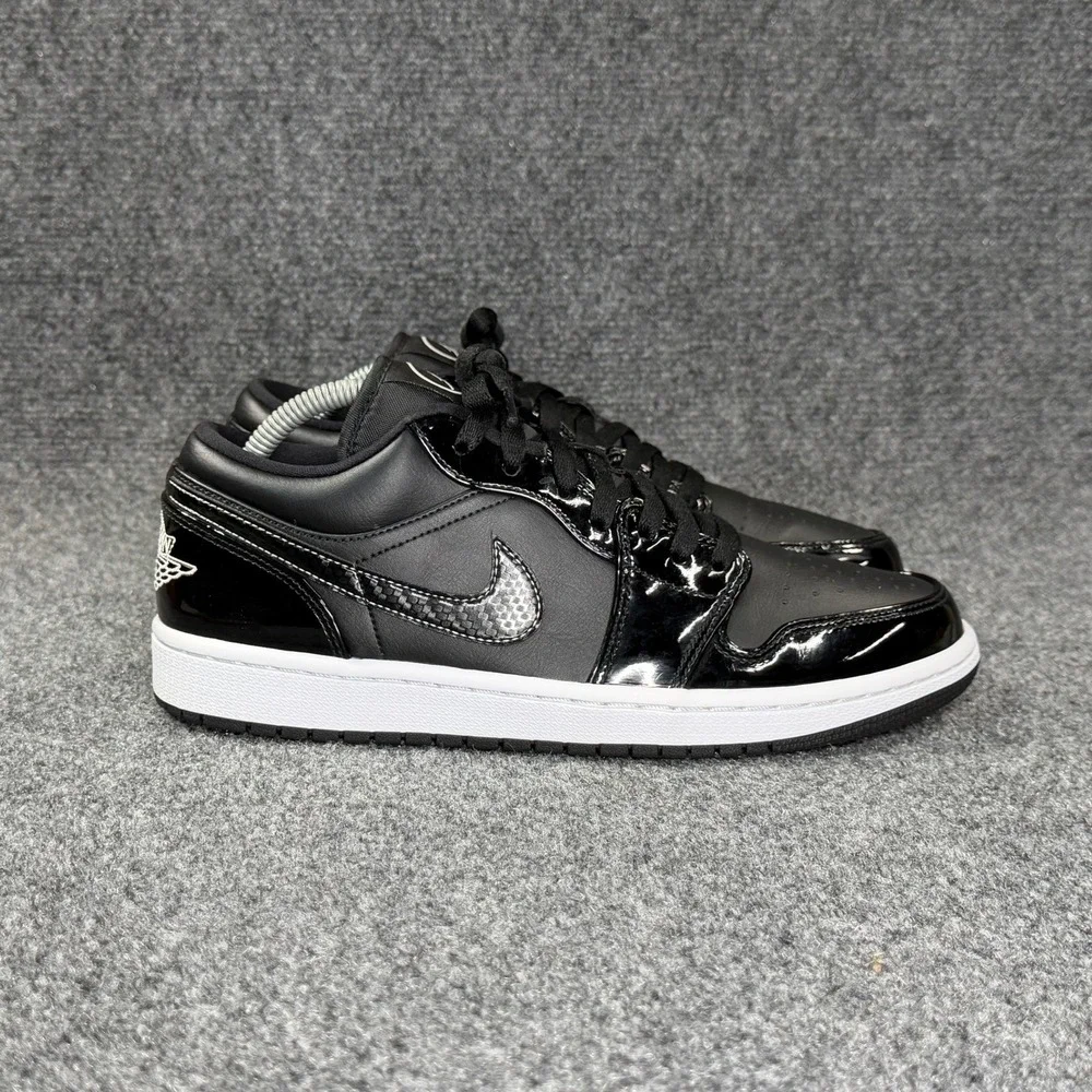 Jordan 1 Low SE All-Star 2021 Shoes Men's 9 Black Carbon Leather White Sneakers